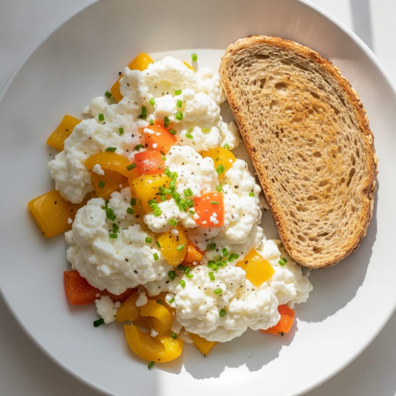 Fluffy Egg White and Bell Pepper Scramble