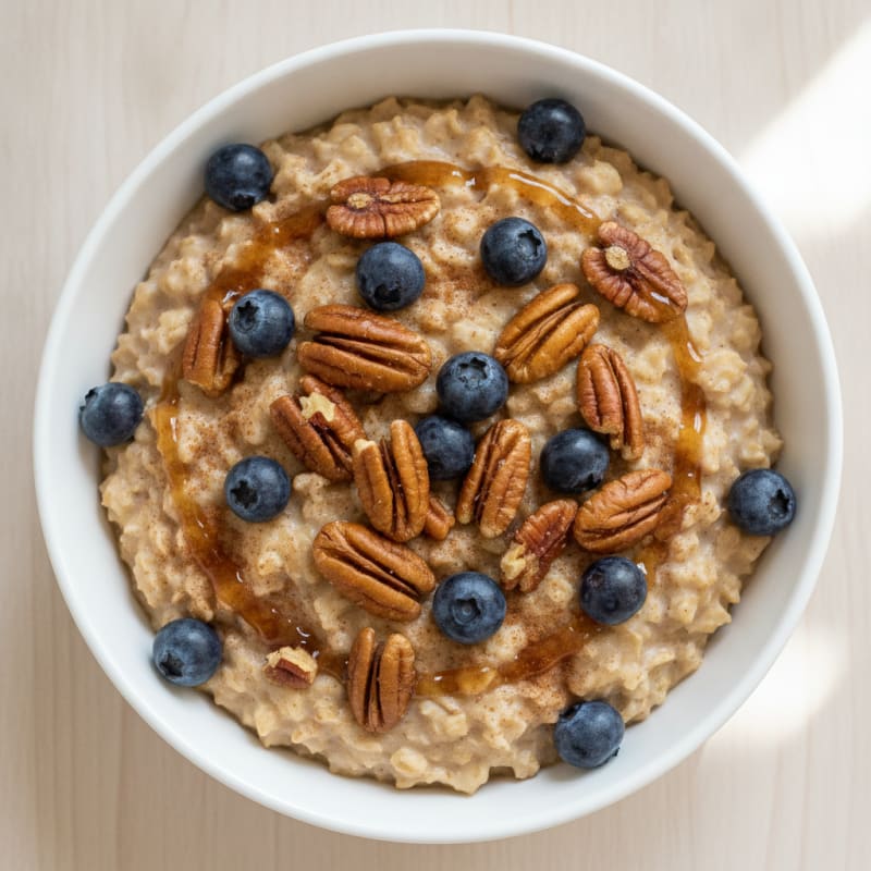 Maple Pecan Oatmeal with Berries