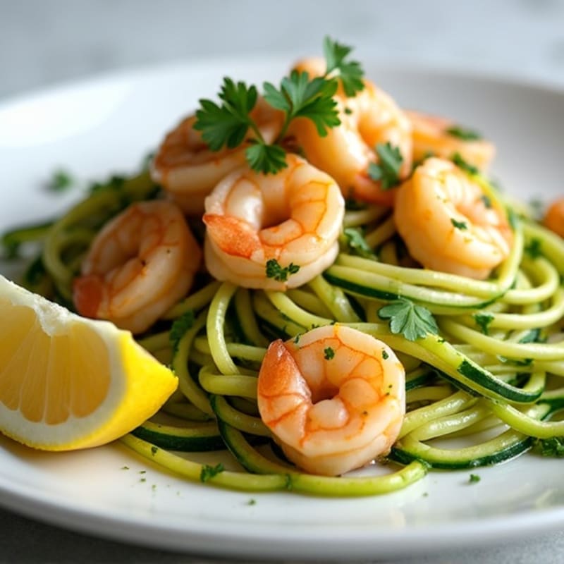 Lemon-Garlic Butter Shrimp with Herb Zucchini Noodles