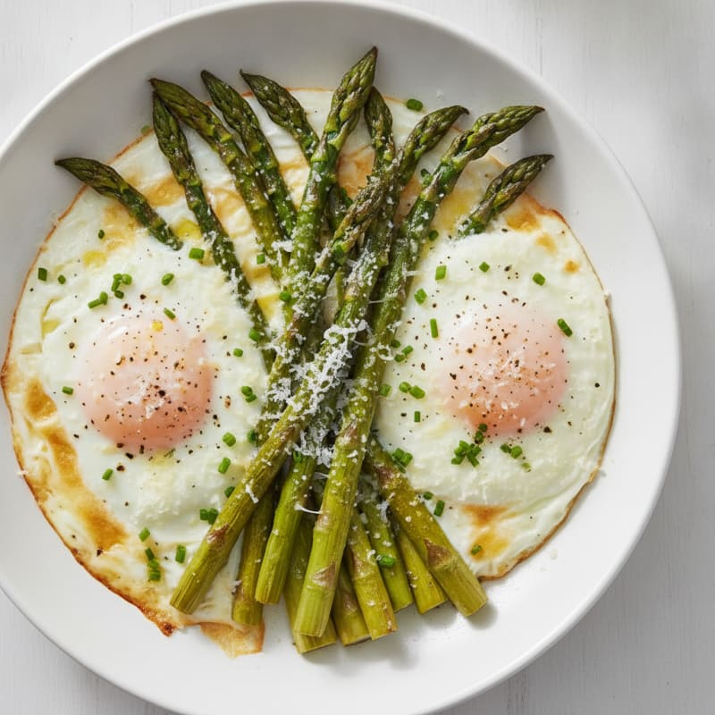 Baked Eggs with Roasted Asparagus
