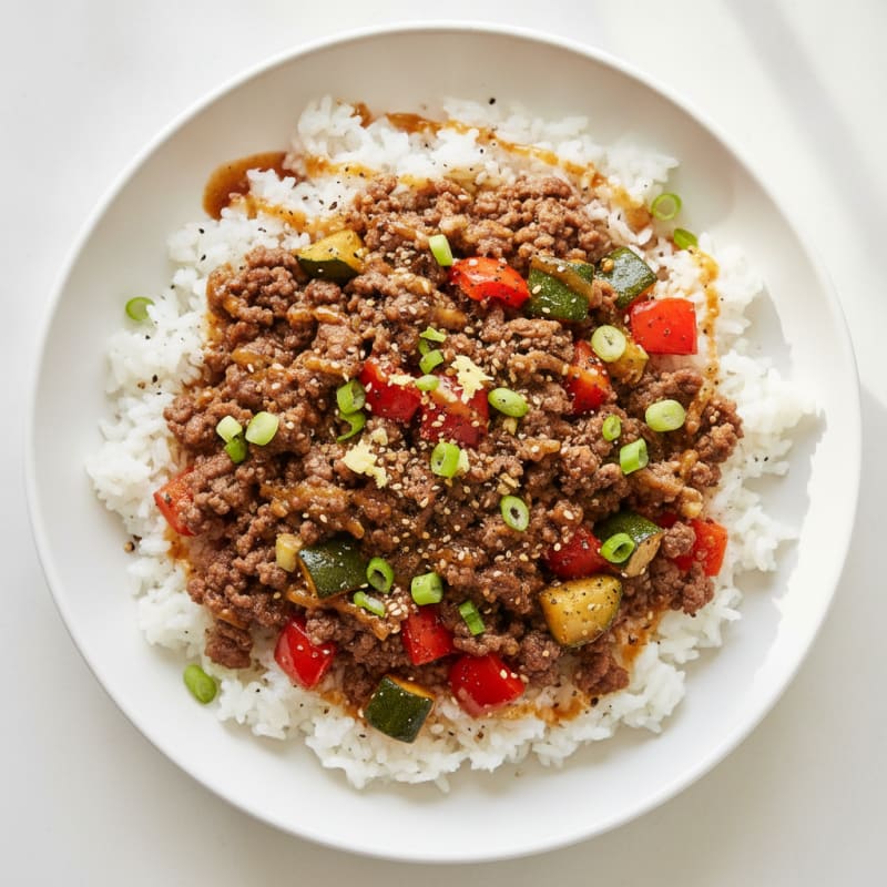 Ground Beef and Rice Bowl