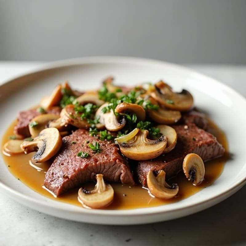 Lean Beef with Creamy Mushroom and Onion Sauce