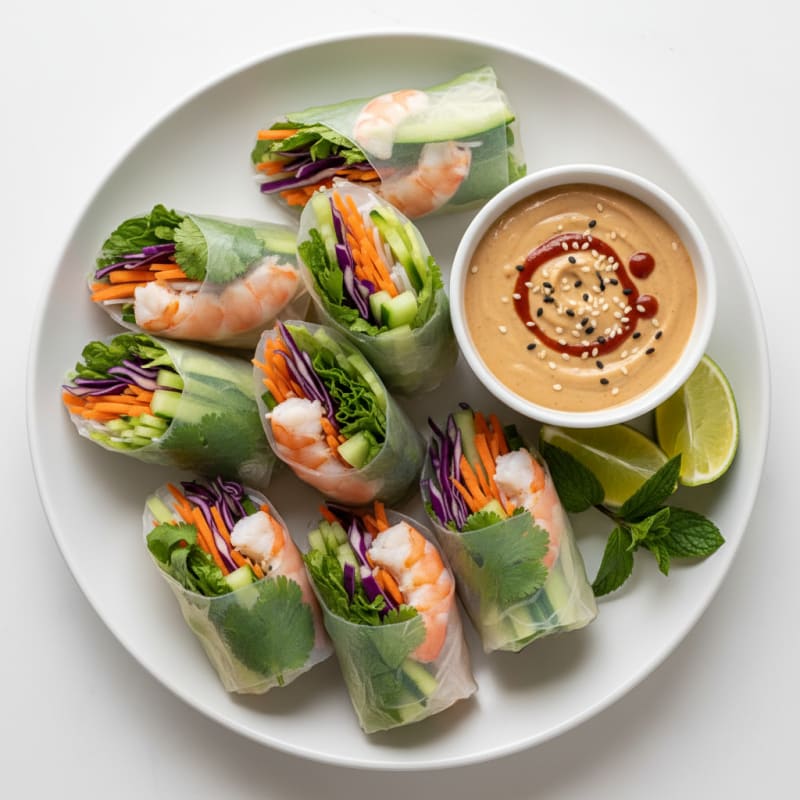 Fresh Shrimp and Veggie Spring Rolls