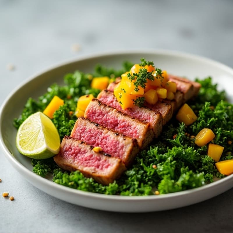 Spicy Seared Ahi Tuna with Crispy Greens