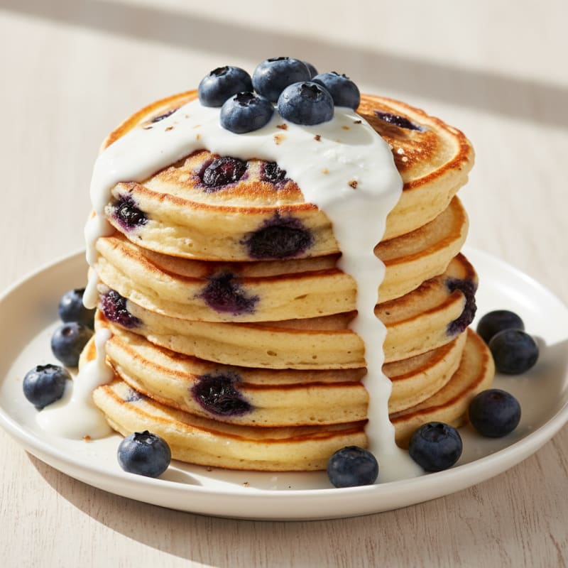 Fluffy Golden Buttermilk Pancake Stack