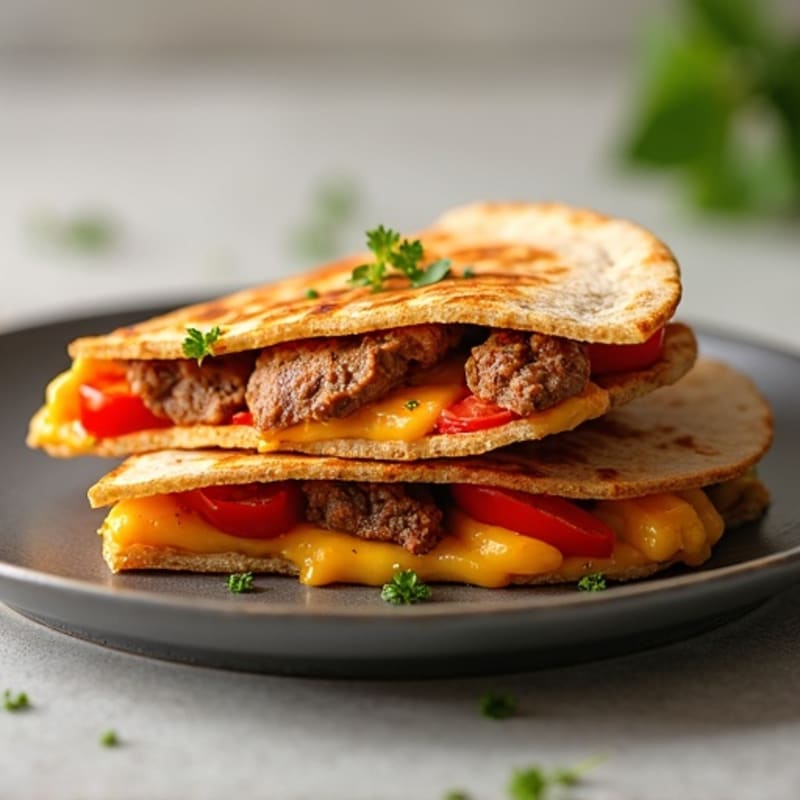 Spicy Steak and Bell Pepper Quesadilla