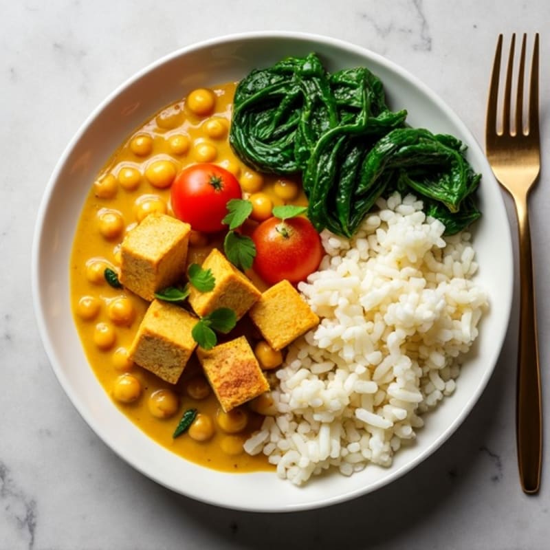 Healthy Creamy Chickpea and Spinach Curry