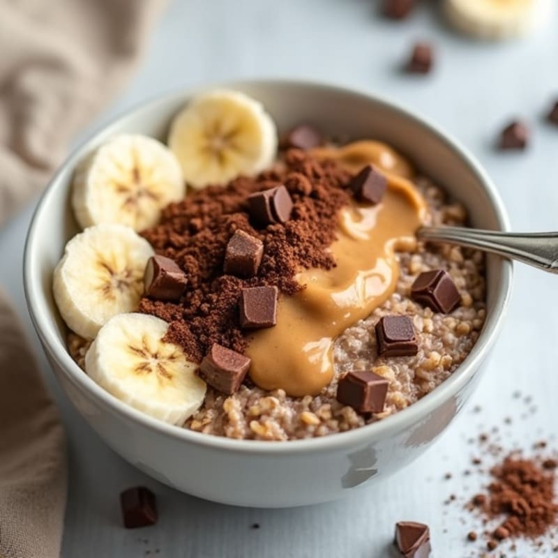 Creamy Protein-Packed Chocolate Peanut Butter Overnight Oats