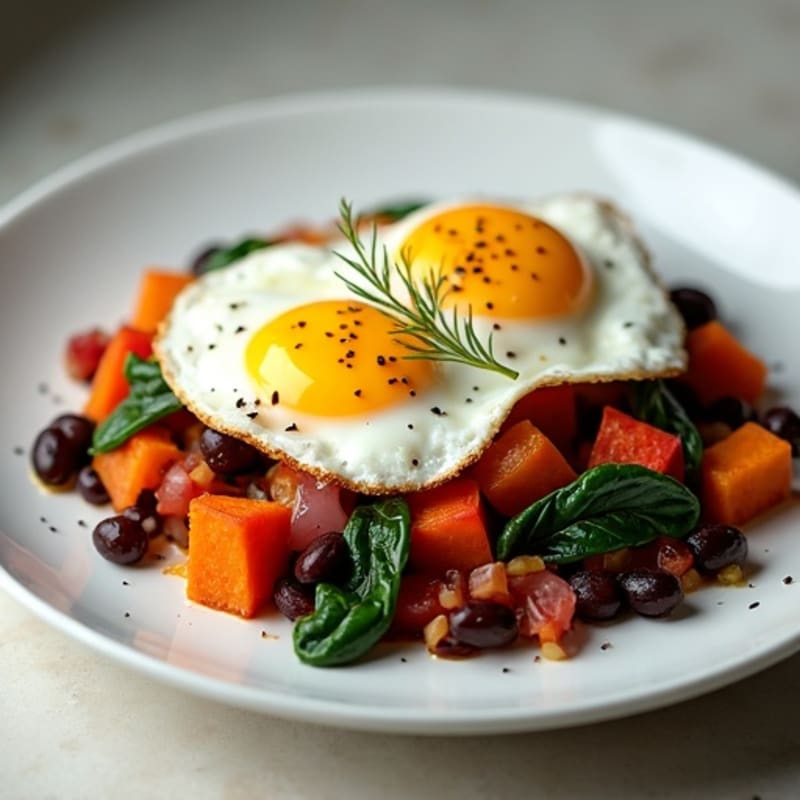 Protein-Packed Sweet Potato Hash with Eggs