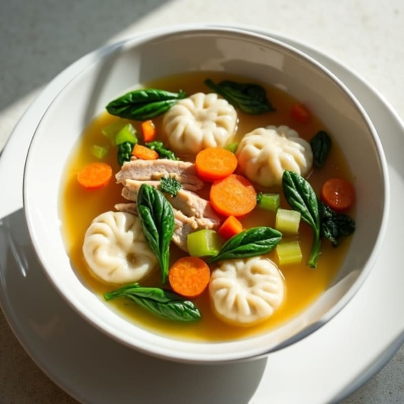 Healthy Chicken and Vegetable Dumpling Soup