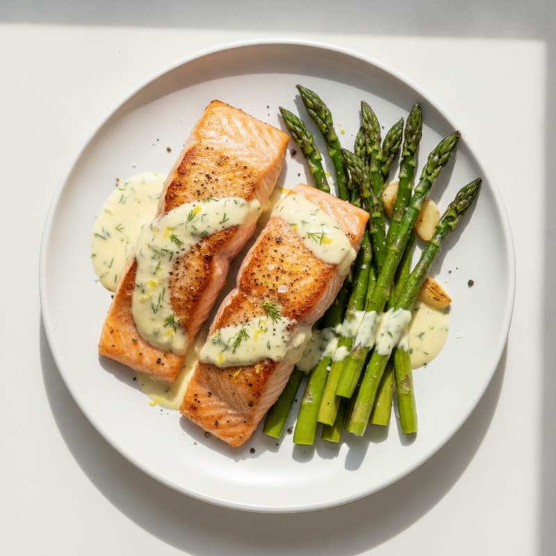 Pan-Seared Salmon with Lemon-Dill Sauce