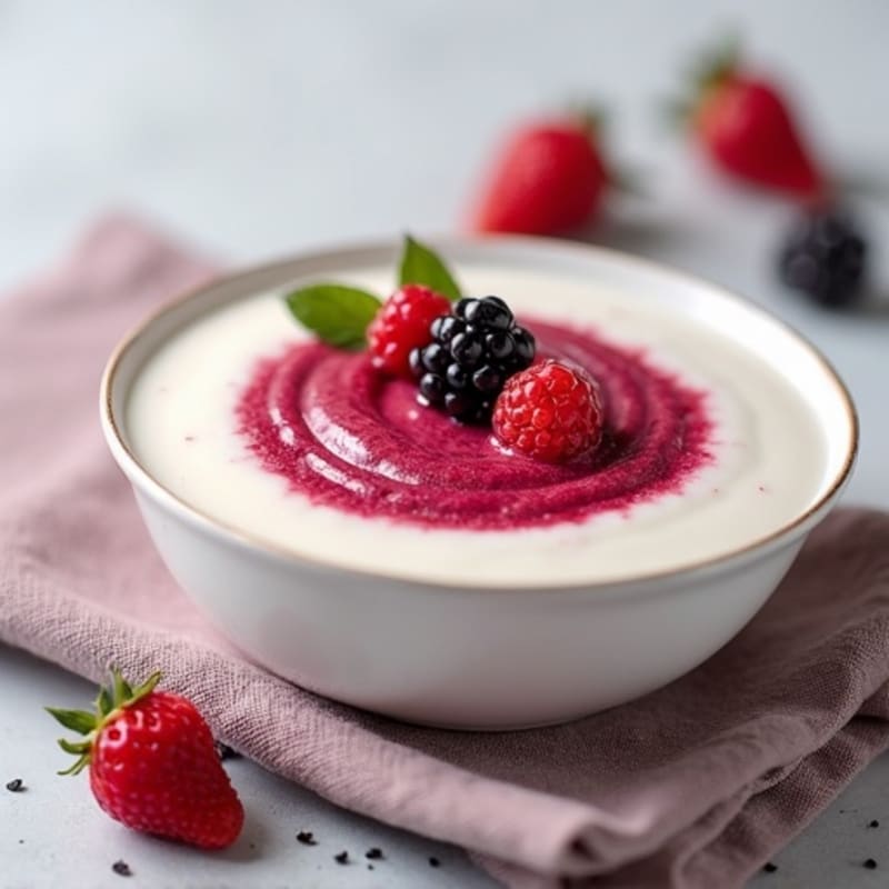 Greek Yogurt Protein Mousse with Mixed Berries