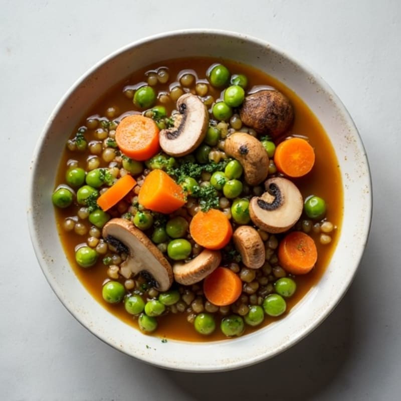 Lentil and Mushroom Stew with Edamame