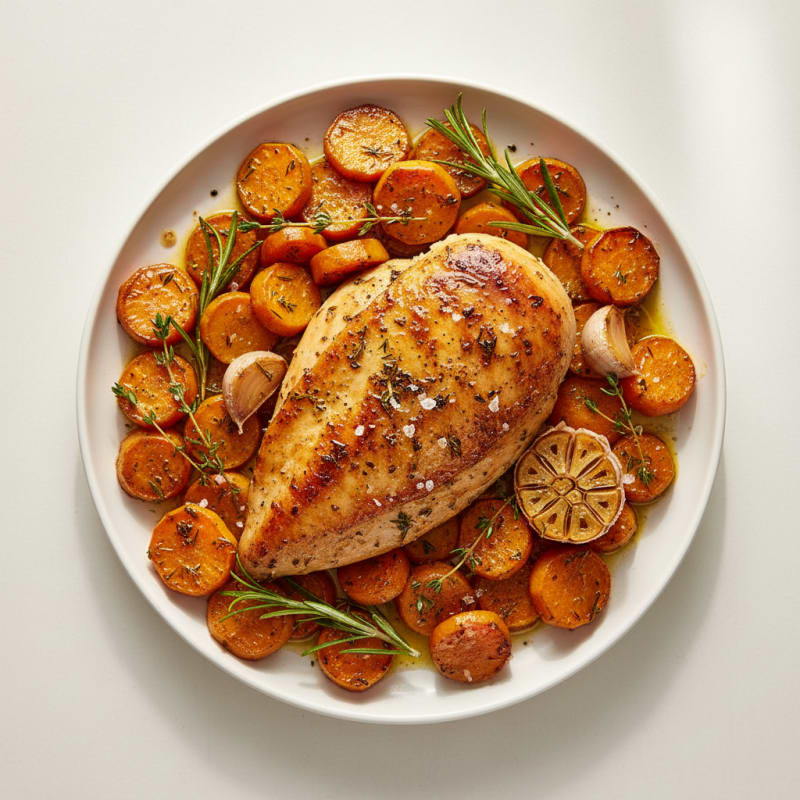 Garlic Herb Roasted Chicken with Root Vegetables