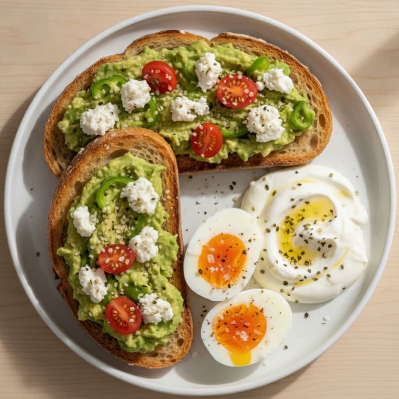 Sourdough Toast with Eggs and Avocado