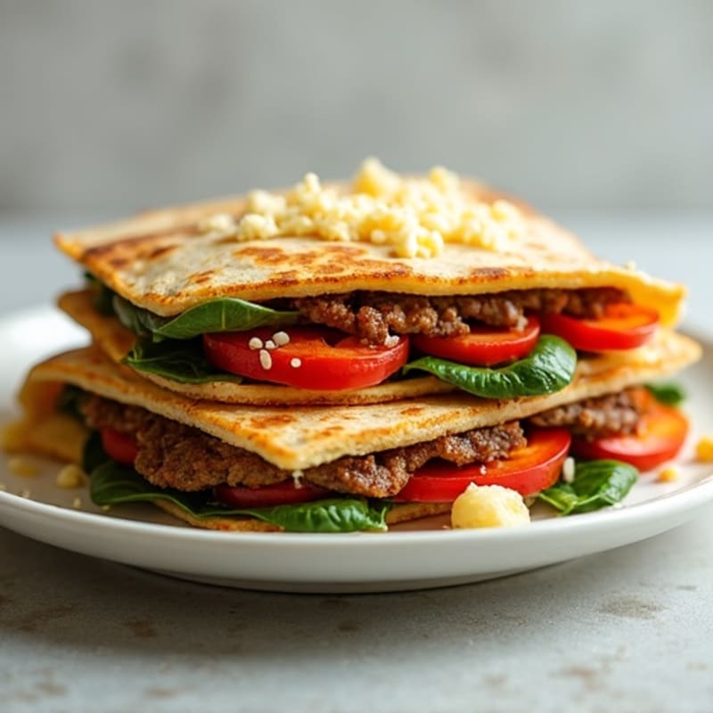 Crispy Steak and Veggie Whole Wheat Quesadillas