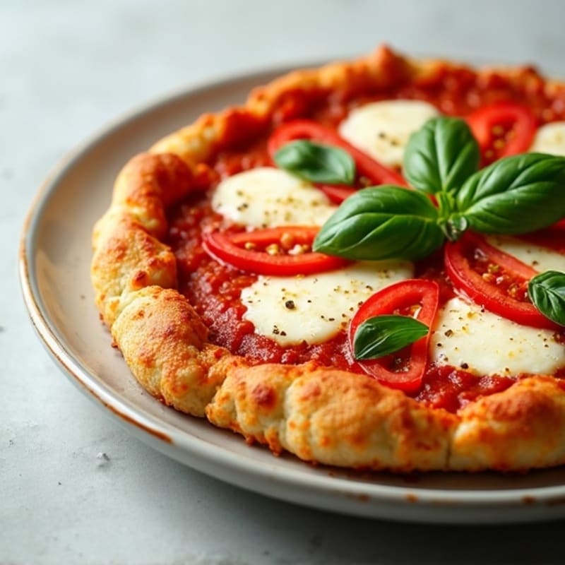 Cauliflower Crust Margherita Pizza with Fresh Basil