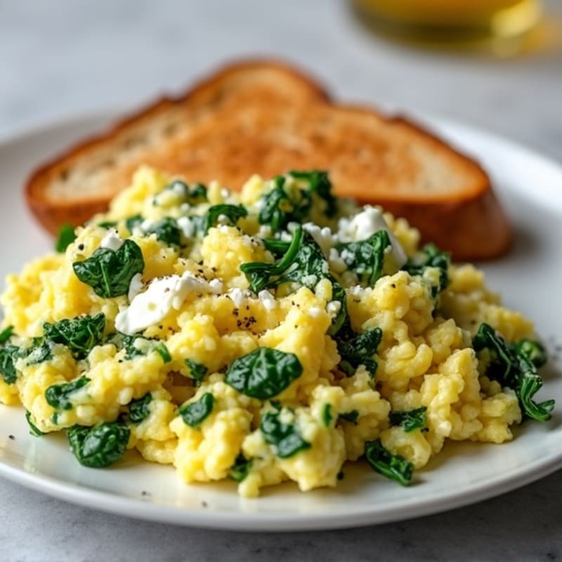 Fluffy Egg White and Spinach Scramble