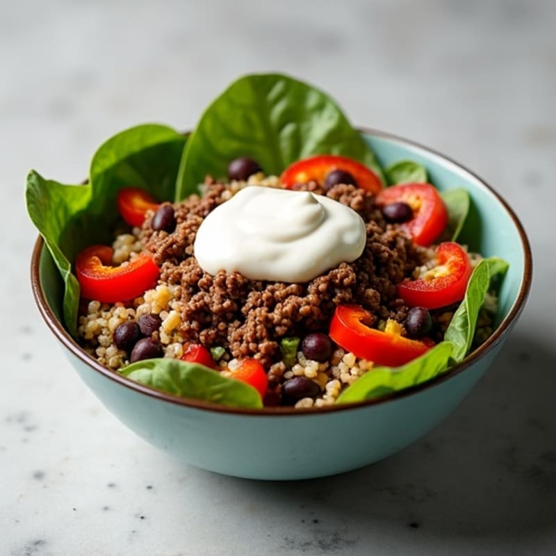 Seasoned Ground Beef Bowl with Special Sauce