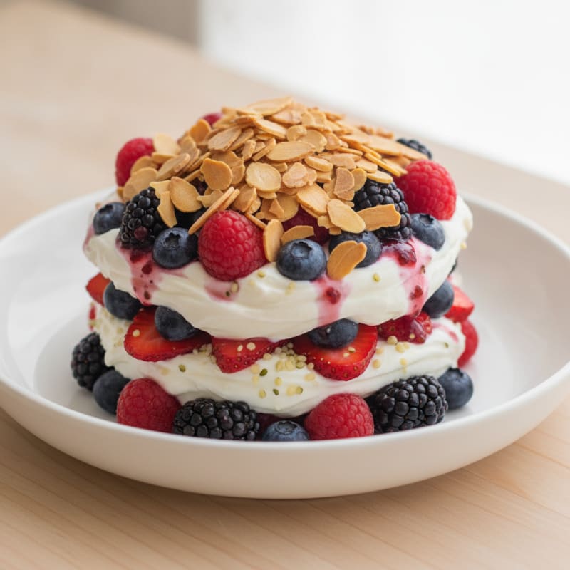Greek Yogurt Protein Parfait with Mixed Berries