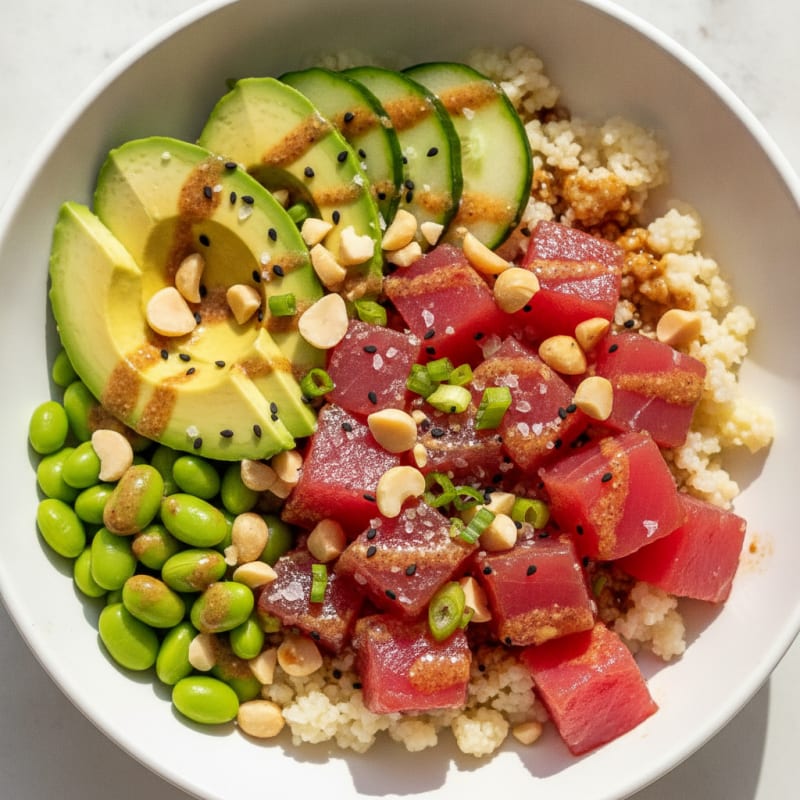Ahi Tuna Poke Bowl with Macadamia Nuts