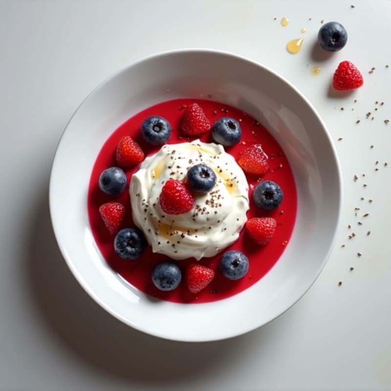 Silky Greek Yogurt Protein Pudding with Mixed Berries
