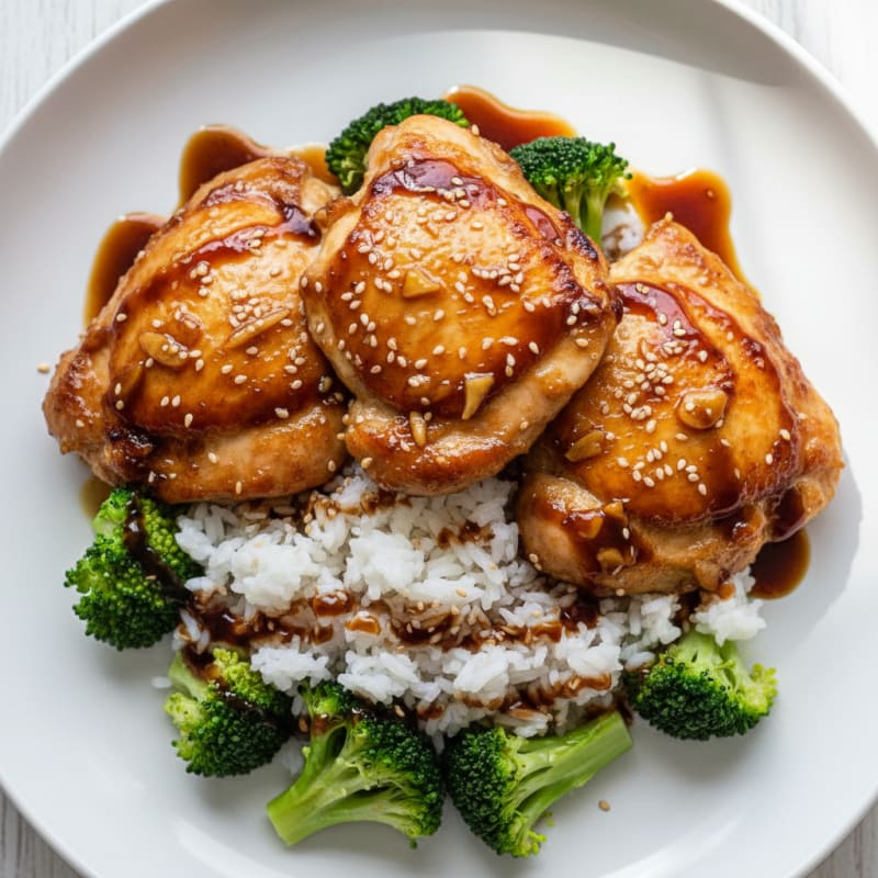 Crispy Teriyaki Glazed Chicken Thighs