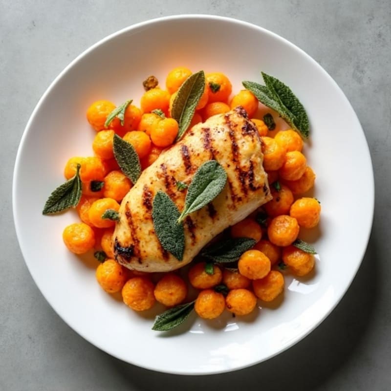 Sweet Potato Gnocchi with Crispy Sage and Roasted Butternut Squash
