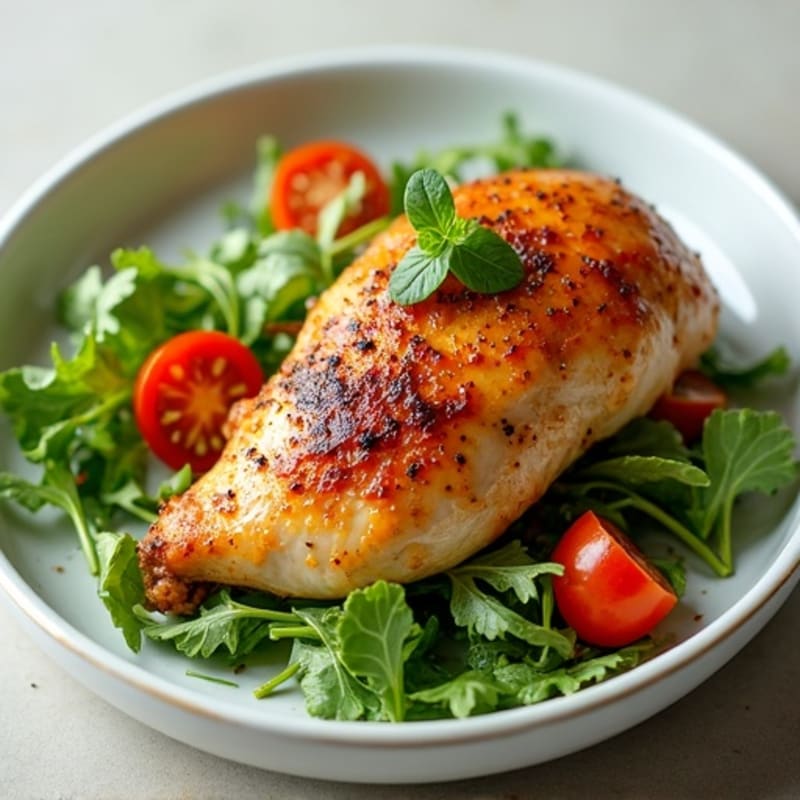 Spiced Roasted Chicken with Fresh Herb Salad