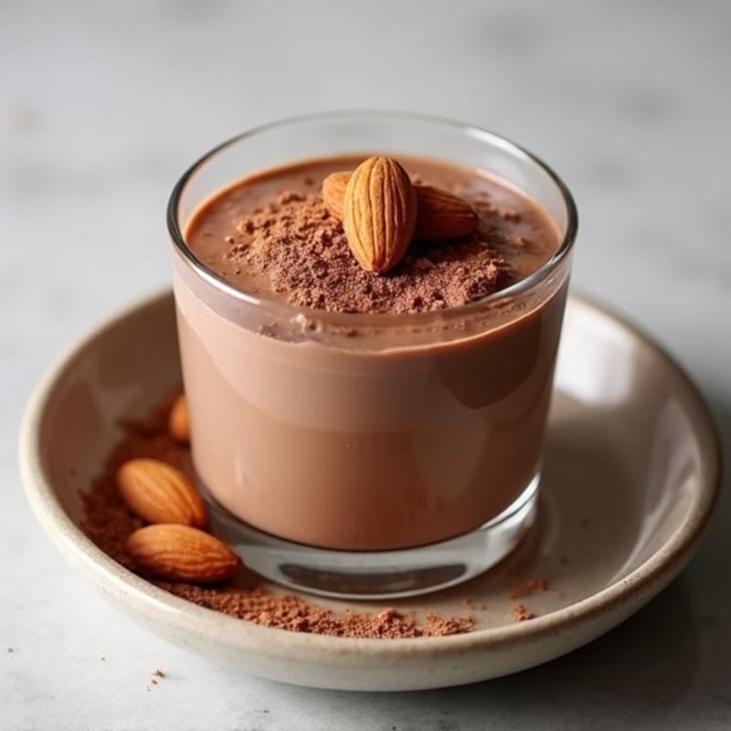 Silky Chocolate Protein Pudding with Almonds
