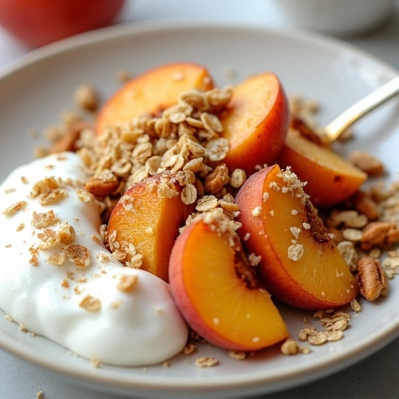 Sweet Baked Peaches with Crunchy Oat Topping