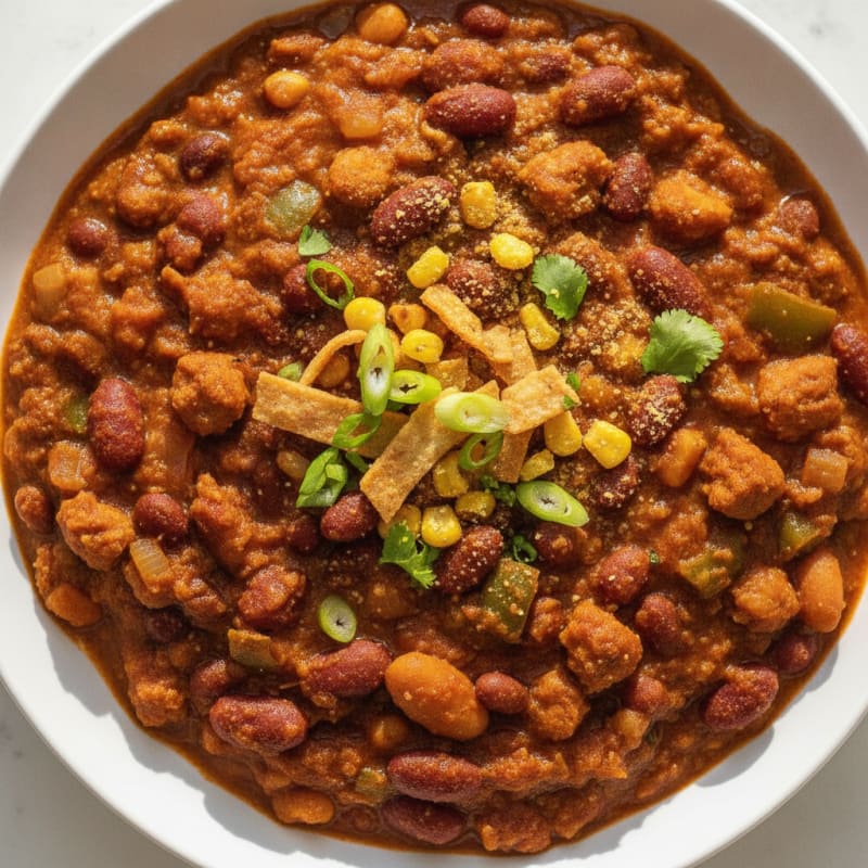 Hearty Three-Bean Vegan Chili