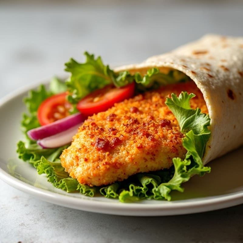Crispy Buffalo Chicken Wrap with Fresh Veggies