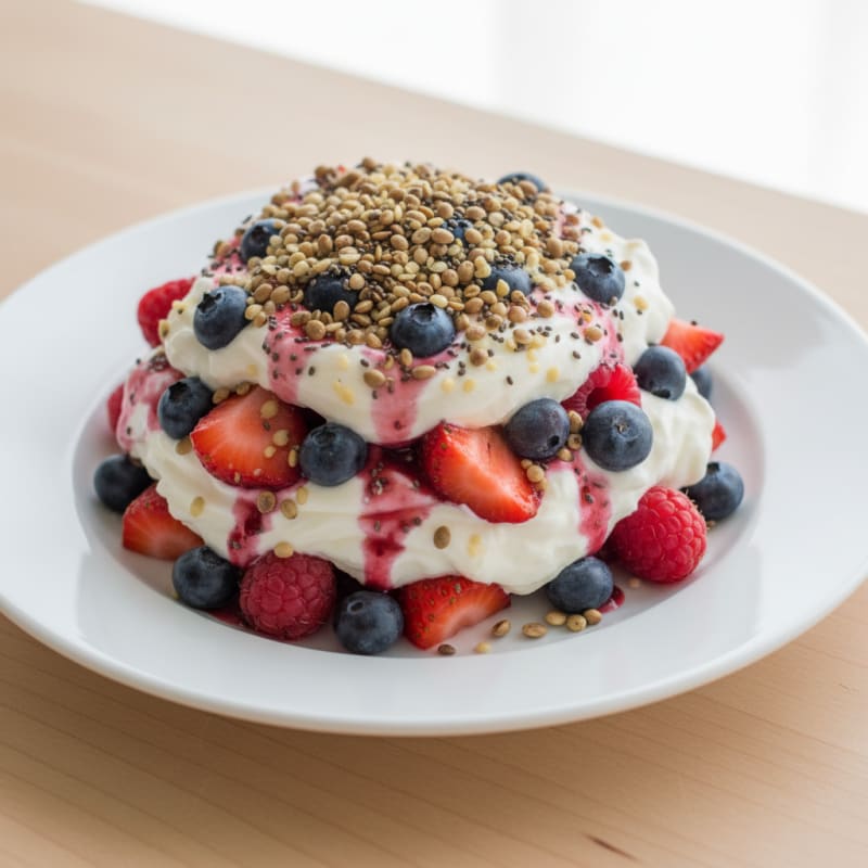 Greek Yogurt Protein Parfait with Mixed Berries