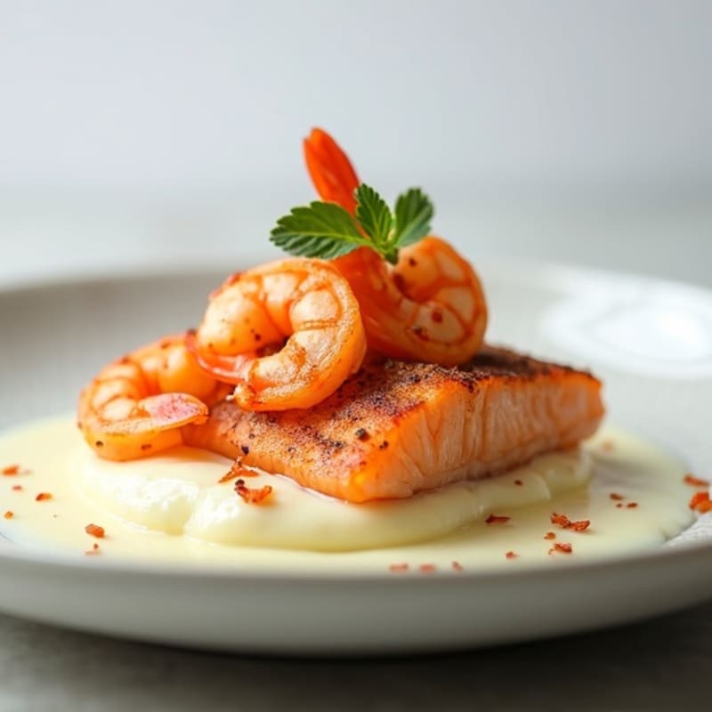 Seared Salmon with Steamed Egg Whites