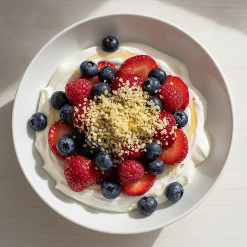 Greek Yogurt Protein Parfait with Mixed Berries