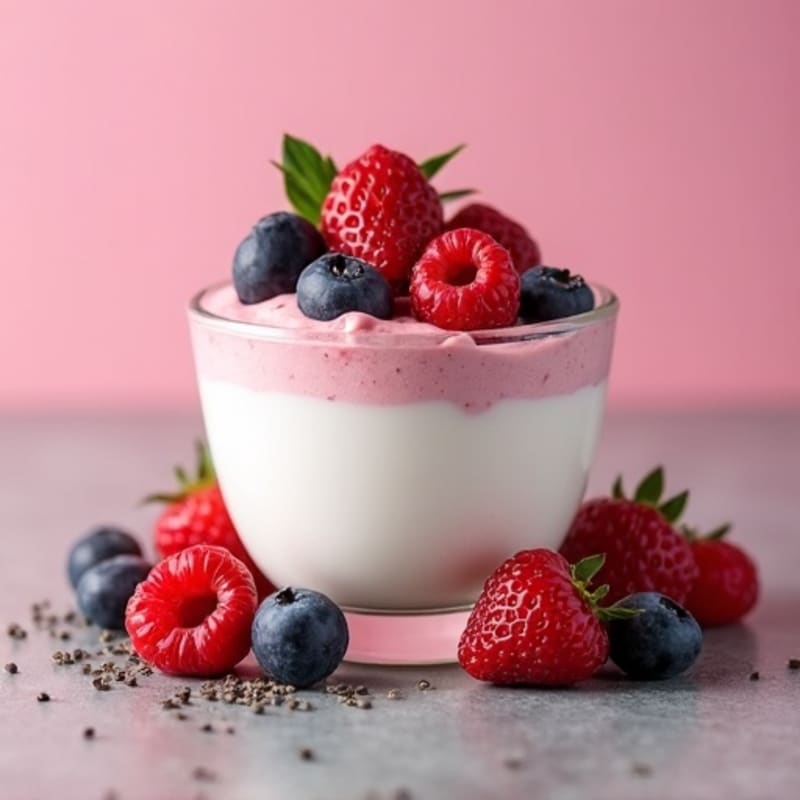 Silky Greek Yogurt Protein Mousse with Mixed Berries