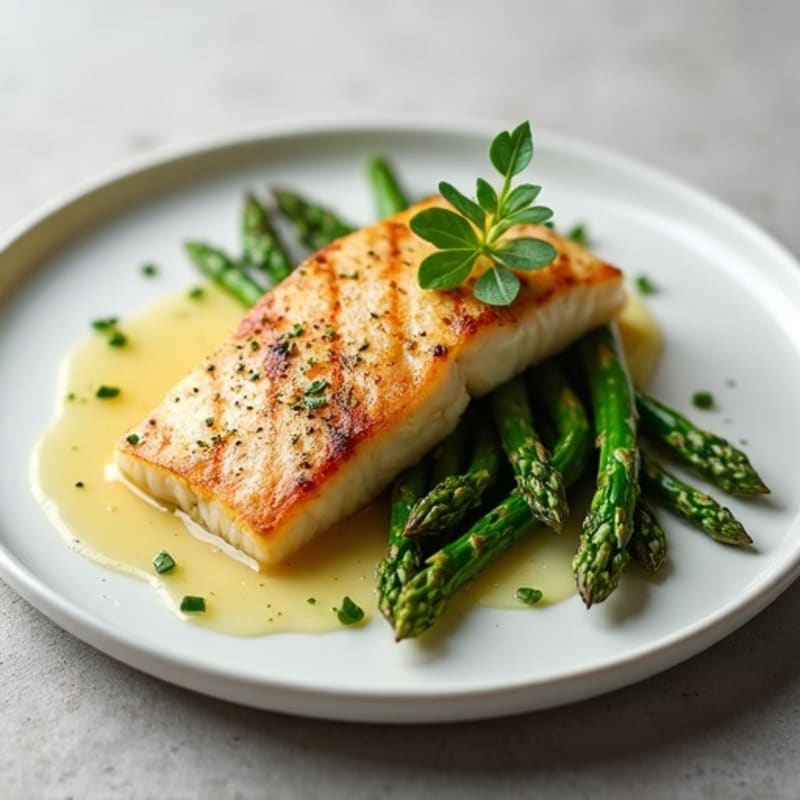 Seared Tilapia with Steamed Asparagus