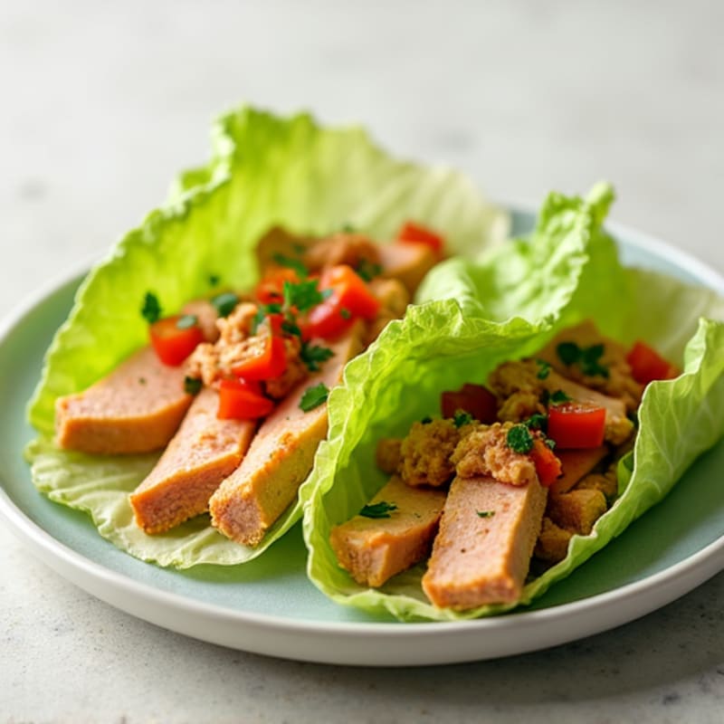 Turkey Breast Lettuce Wraps with Hummus