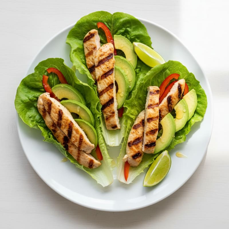 Grilled Chicken and Avocado Lettuce Wraps