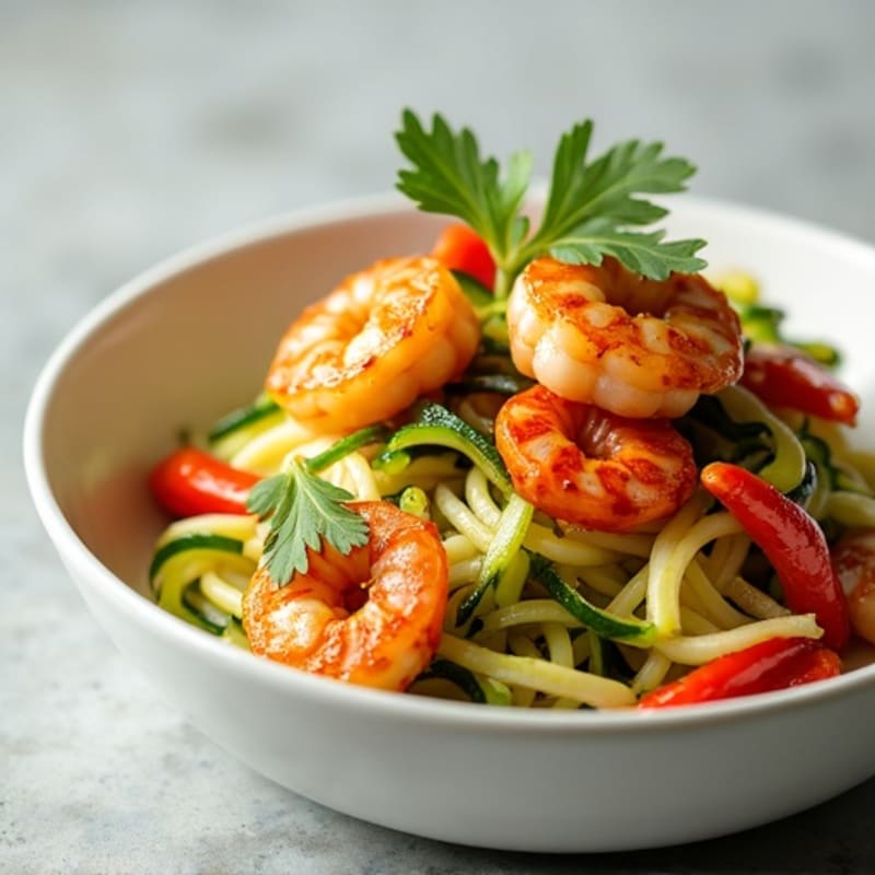 Garlic-Ginger Shrimp with Zucchini Noodles