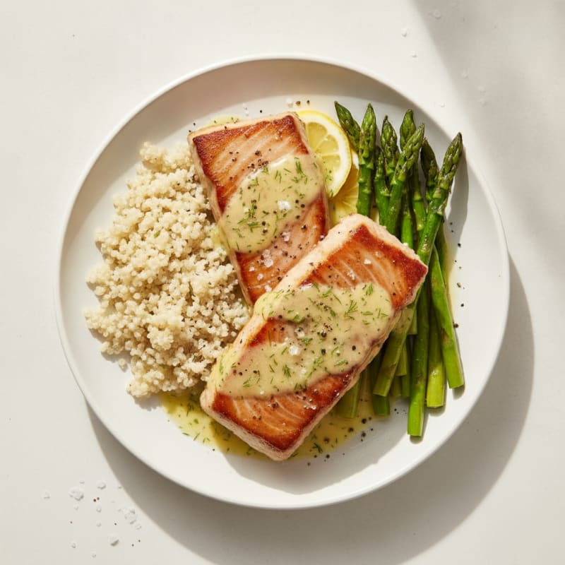 Pan-Seared Tuna with Lemon-Dill Sauce
