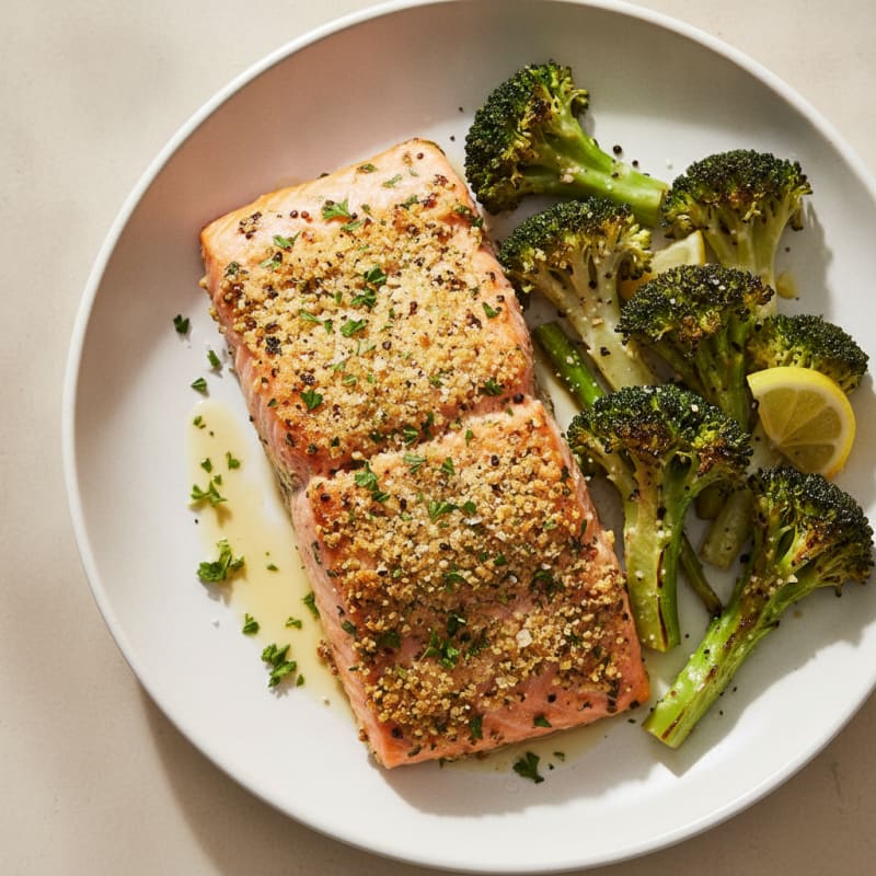 Herb-Crusted Salmon with Roasted Vegetables