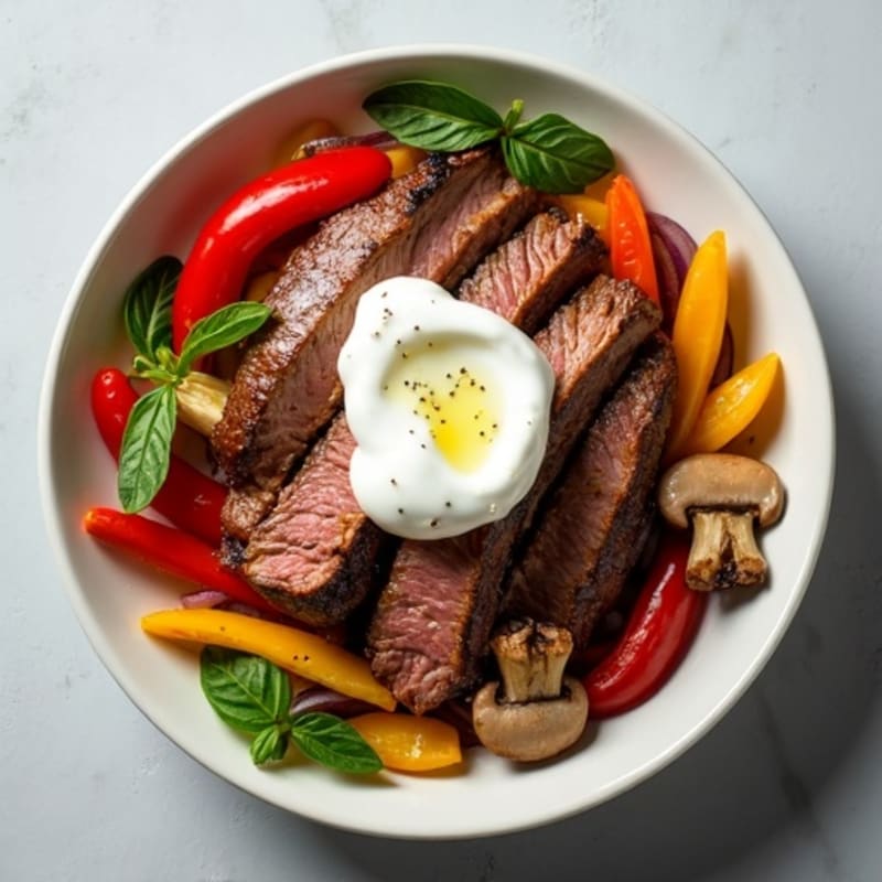 Lean Sirloin Philly Bowl with Bell Peppers