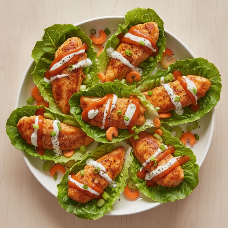Buffalo Ranch Chicken Lettuce Wraps