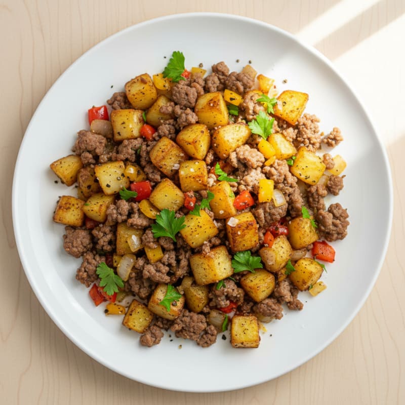 Crispy Ground Beef and Potato Hash