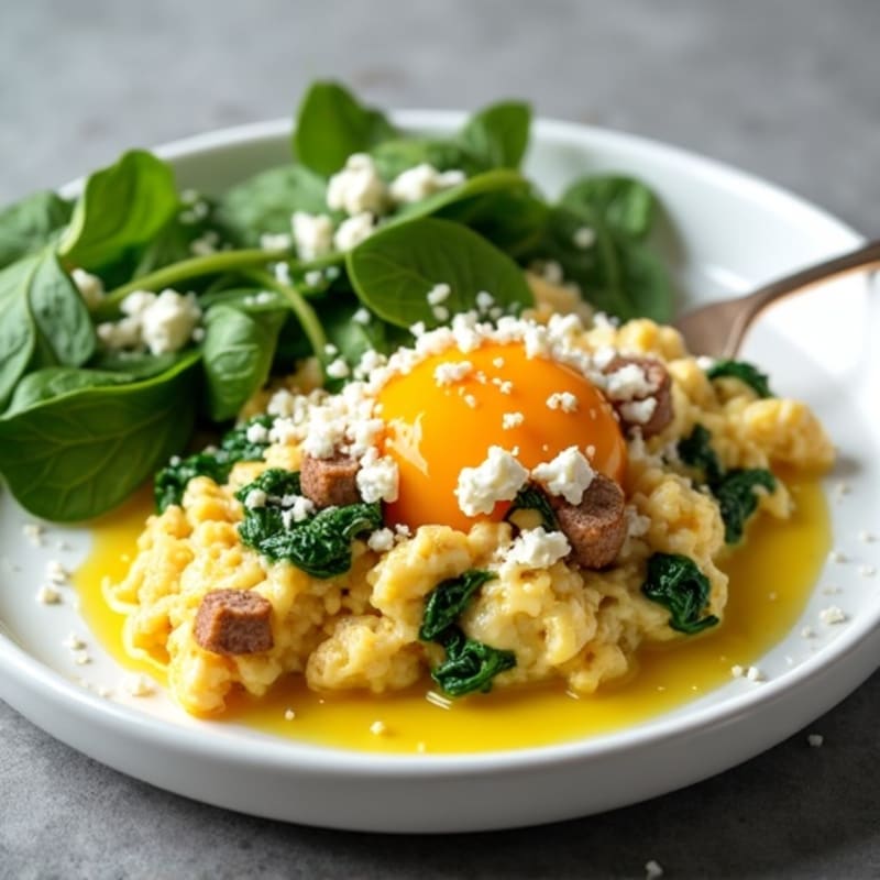 Egg White Scramble with Spinach and Turkey Sausage