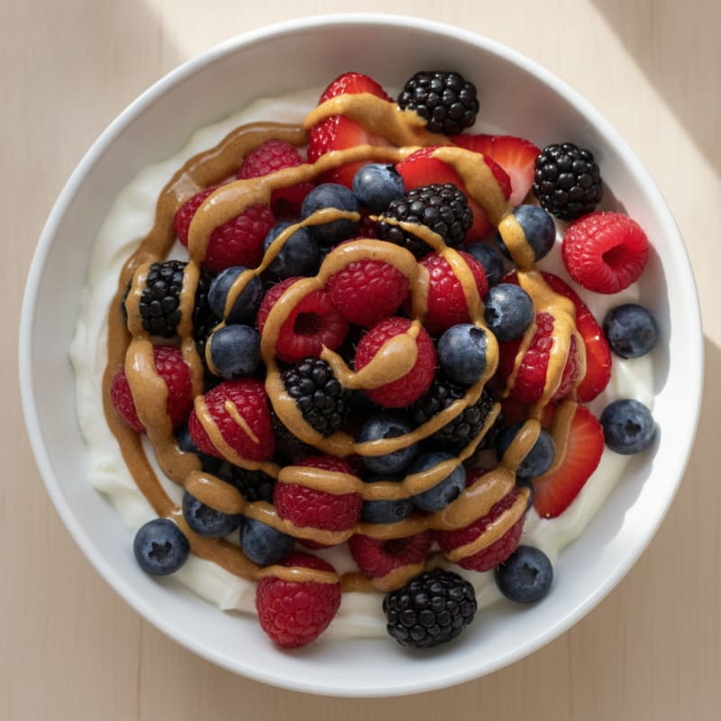 Silky Vanilla Protein Yogurt with Mixed Berries