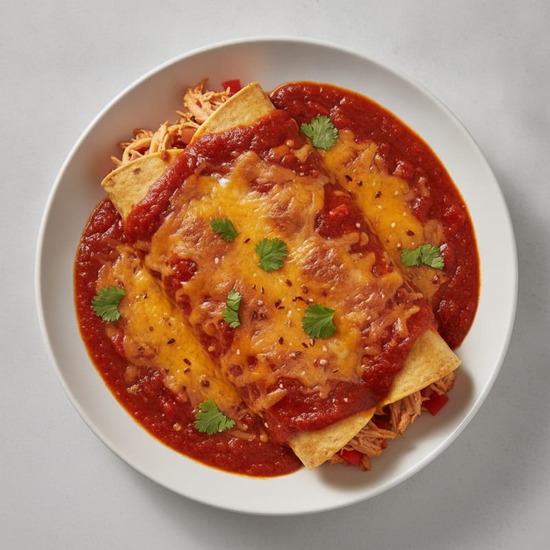 Chicken Enchiladas with Red Chili Sauce
