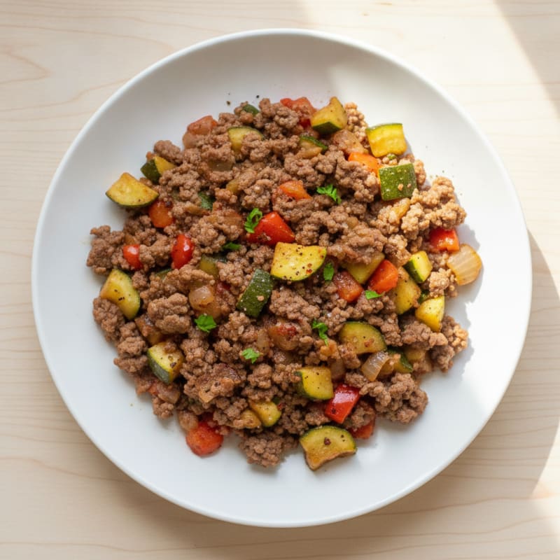Savory Ground Beef and Zucchini Skillet